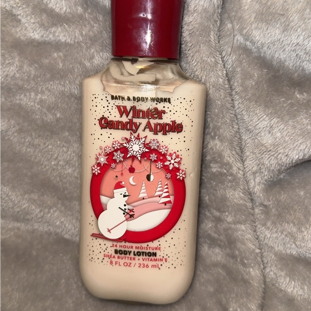 Bath & Body Works Winter Candy Apple Body Lotion - Red and Cream